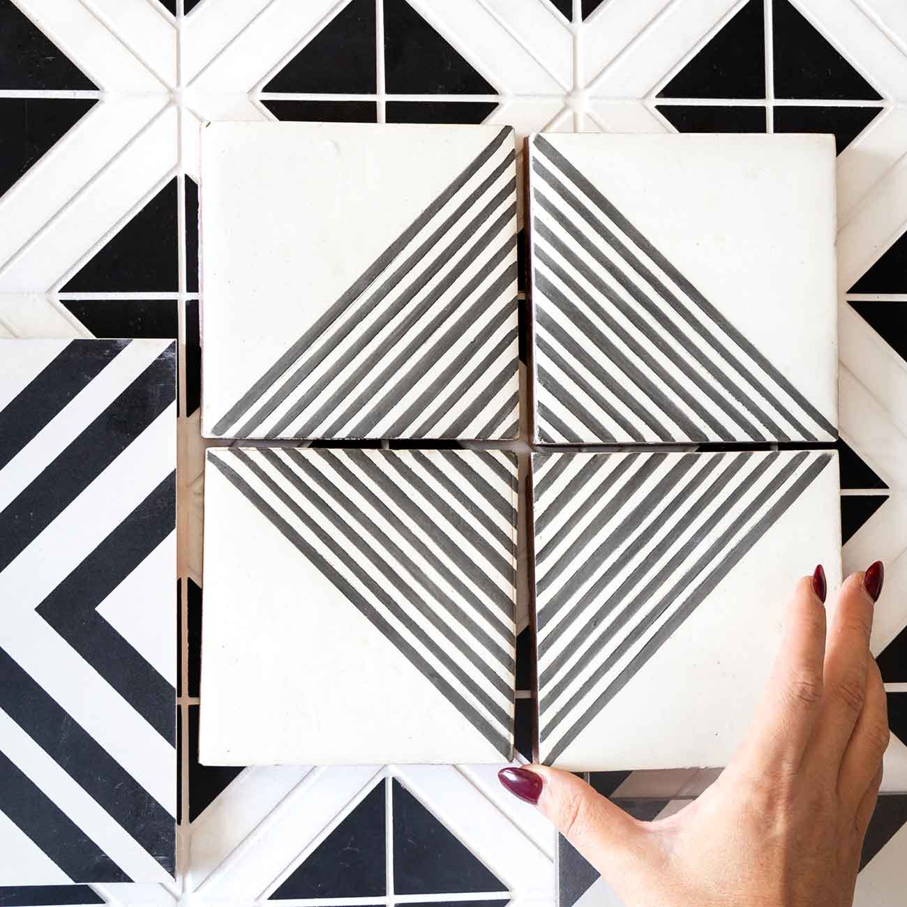 Hand-decorated tile with hand