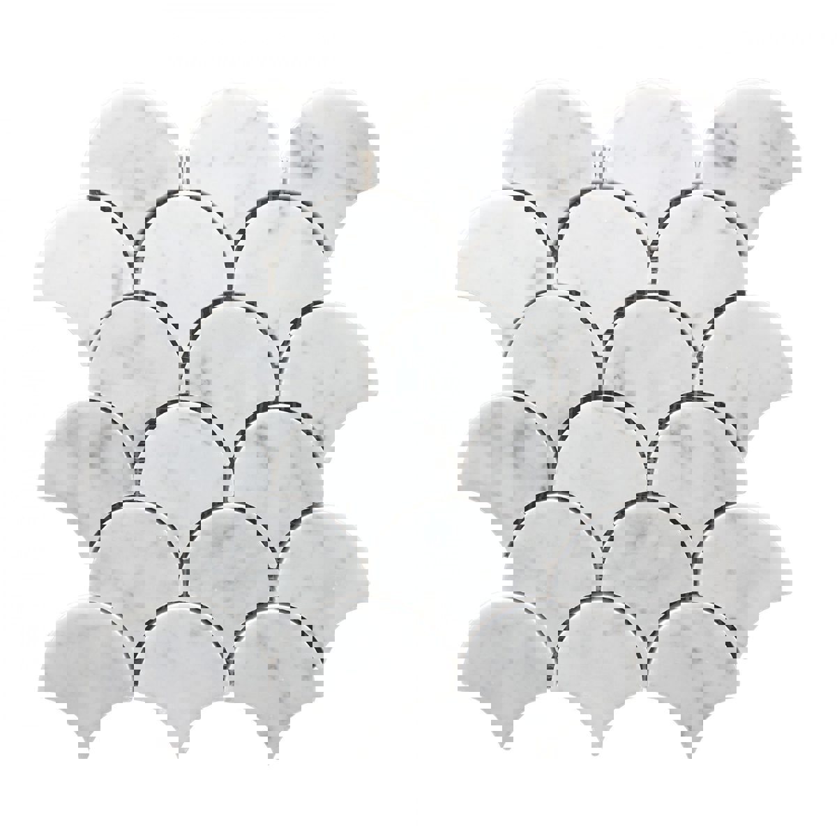 Carrara Marble Fan Mosaic