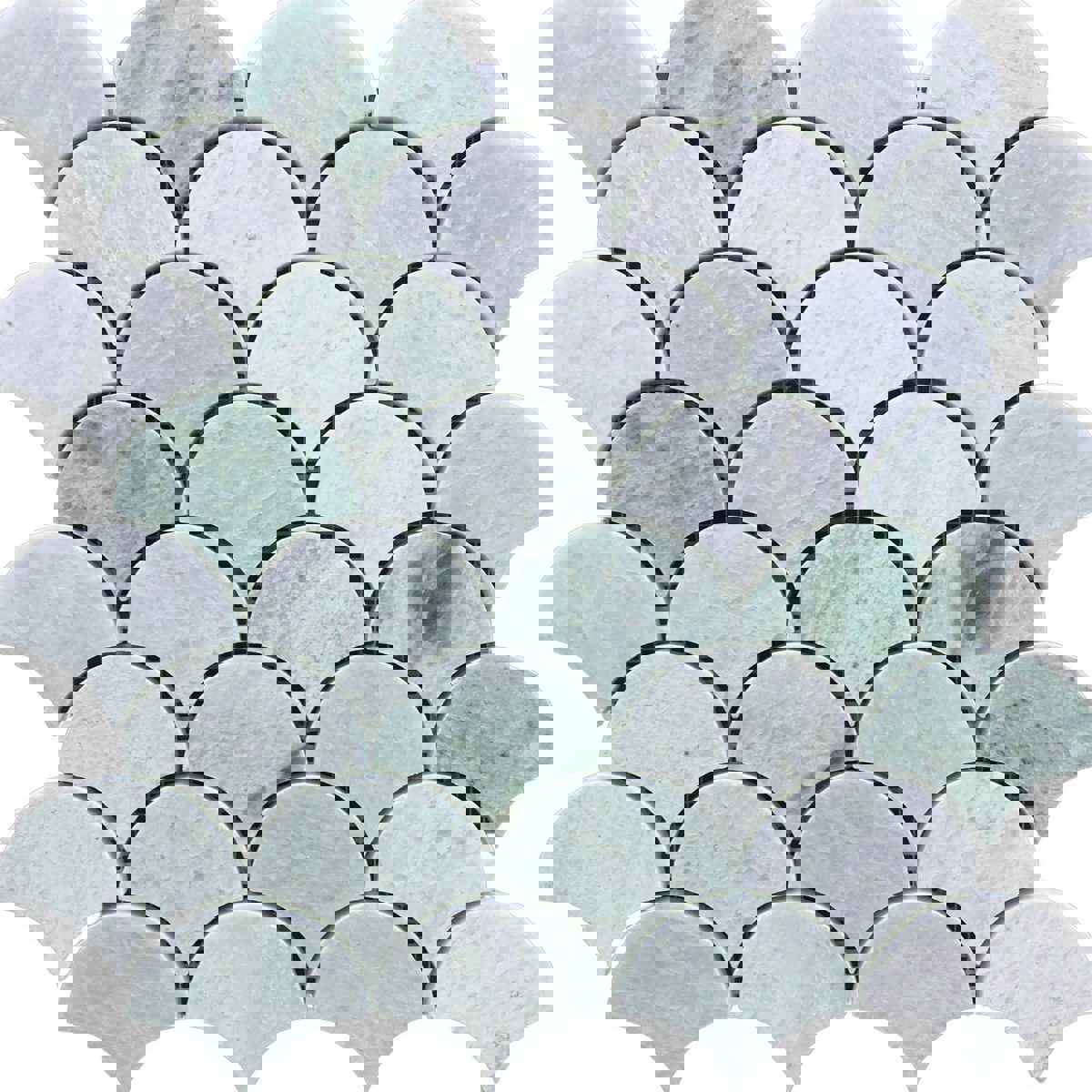 Verde Green Marble Fan Mosaic