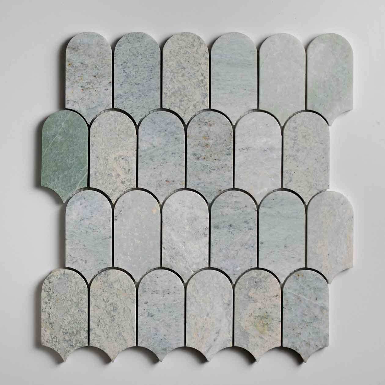 Verde Marble Elongated Fishscale